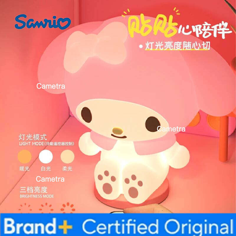 Sanrio New My Silicone Anime Figures Melody Clap Light Bedroom Sleep Atmosphere Night Lamp Ornaments Toy Gift H2601281