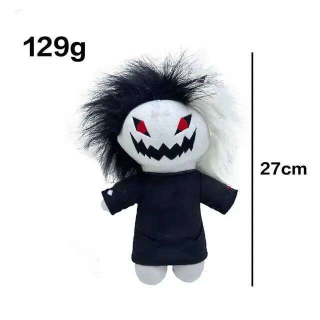 27cm Zxc Toys Halloween Fears of Being a Black and White Bar Teeth Cat Plush Doll For Kid Birthday Gift Y260128
