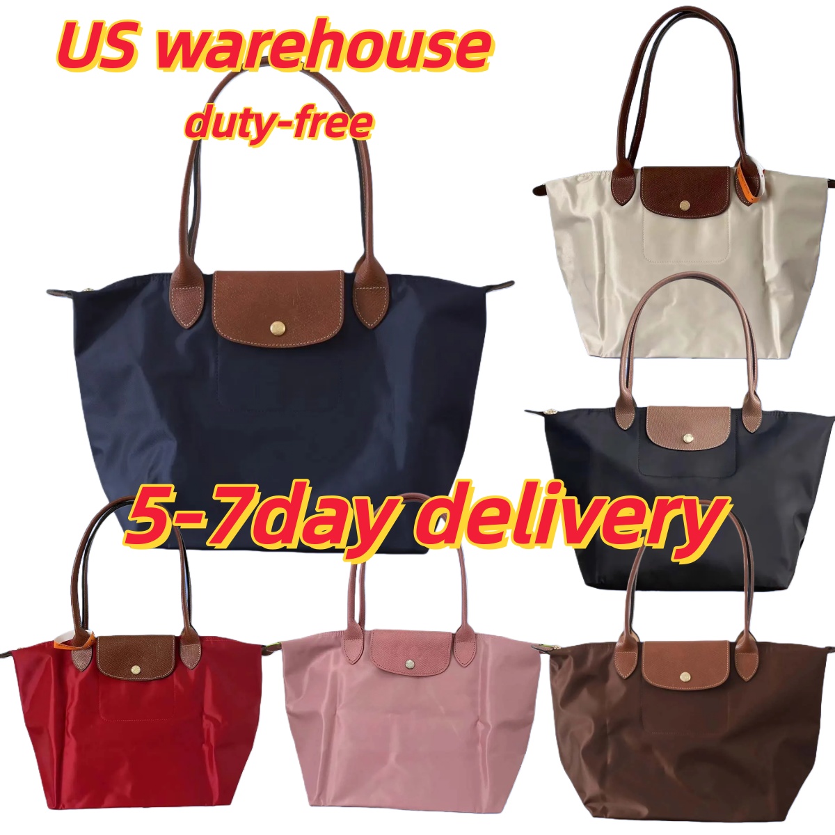 2026 US warehouse Shipping Designer fashion Canvas women Tote Handbags Luxury Leather Shoulder Bags Longes Champly large medium small tote mini bag 356