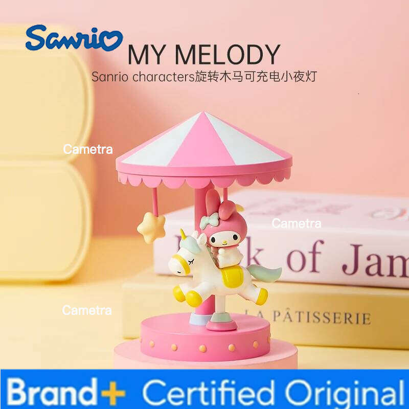 Sanrio Anime My Melody Cinnamoroll Kuromi Carousel Series Bedroom Bedhead LED Nightlight Sleep Atmosphere Lamp Toy Birthday Gift H260128