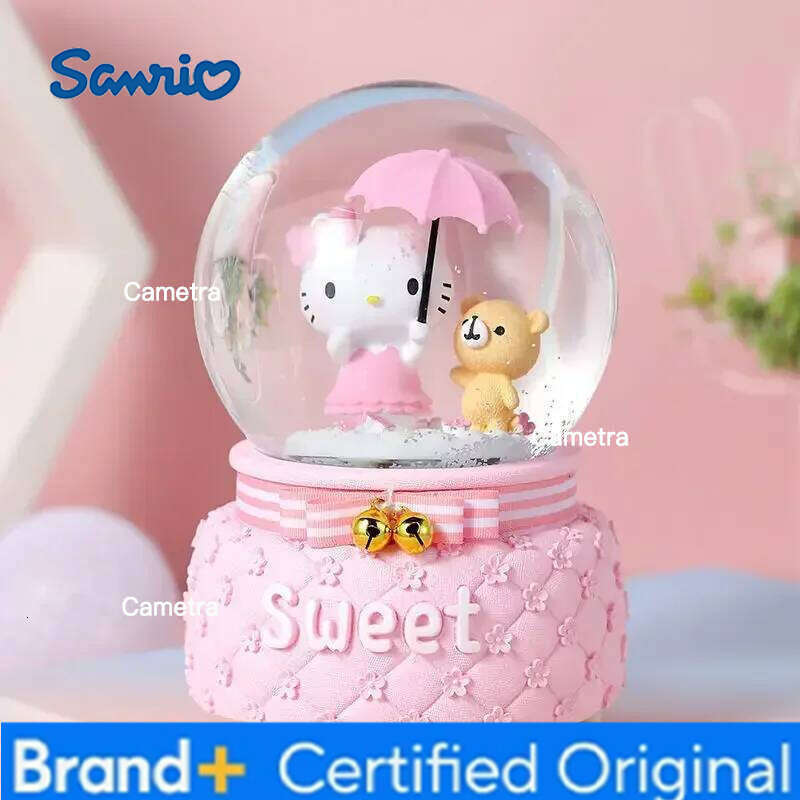 Sanrio Hello Kitty cartoon cute kawaii children's music box lantern crystal ball ornament girlfriend birthday gift wholesale H260128