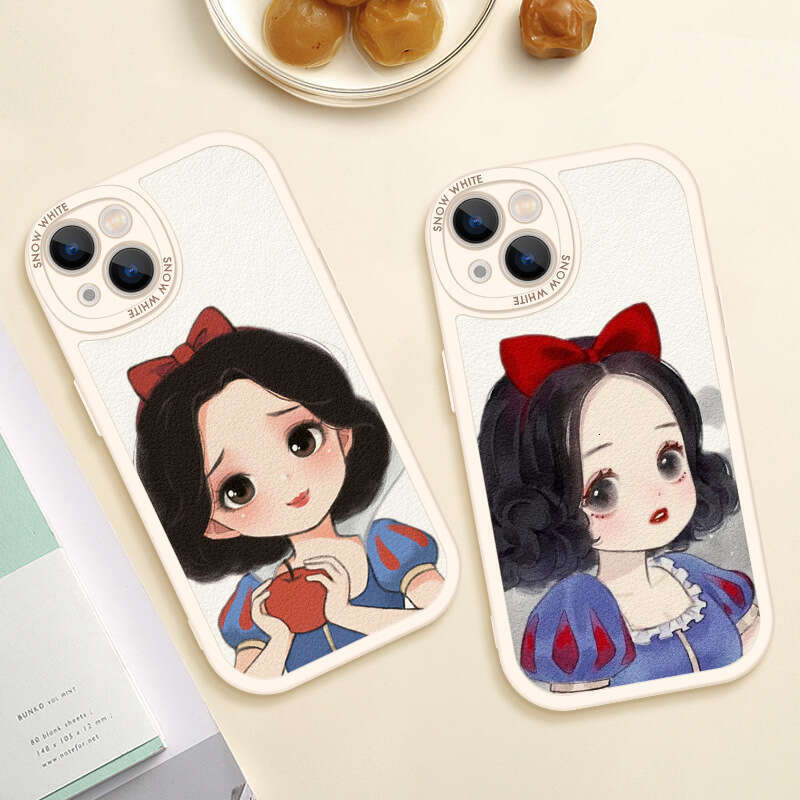 Snow White Apple 14 Phone Case iPhone 13 Cartoon 12 Pro Cute 11 Lambskin XR New XS Max S260128