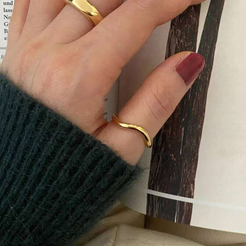 925 Sterling Wavy Line Open Rings for Women Ladies Elegant Luxury Silver Color Jewelry Accessories Wholesale Jewellery XJ260127