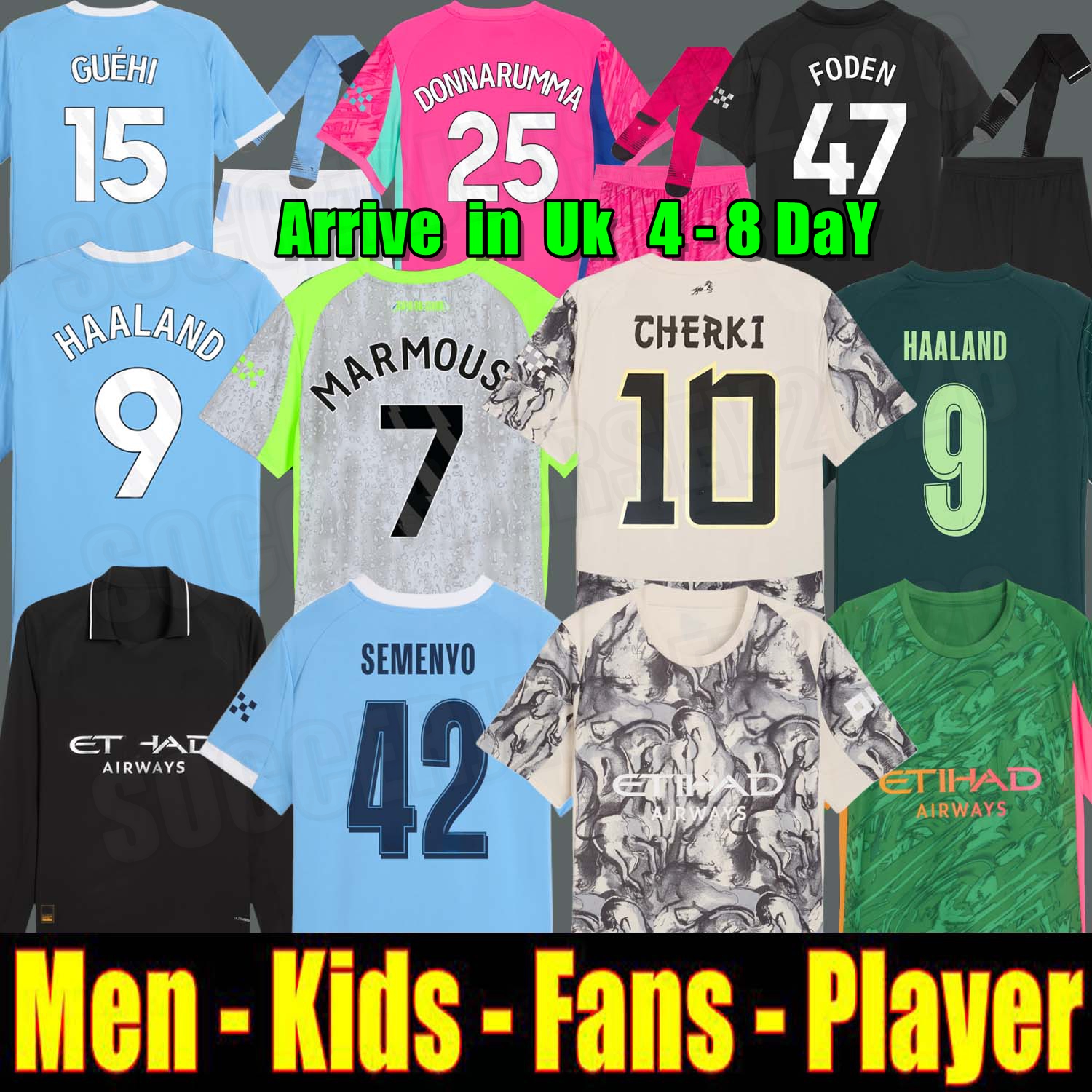 2026 25 26 HAALAND soccer jerseys FODEN DOKU Cherki SEMENYO Reijnders football shirt men kids kits goalkeeper City DONNARUMMA Guehi Year of the Horse Manchester