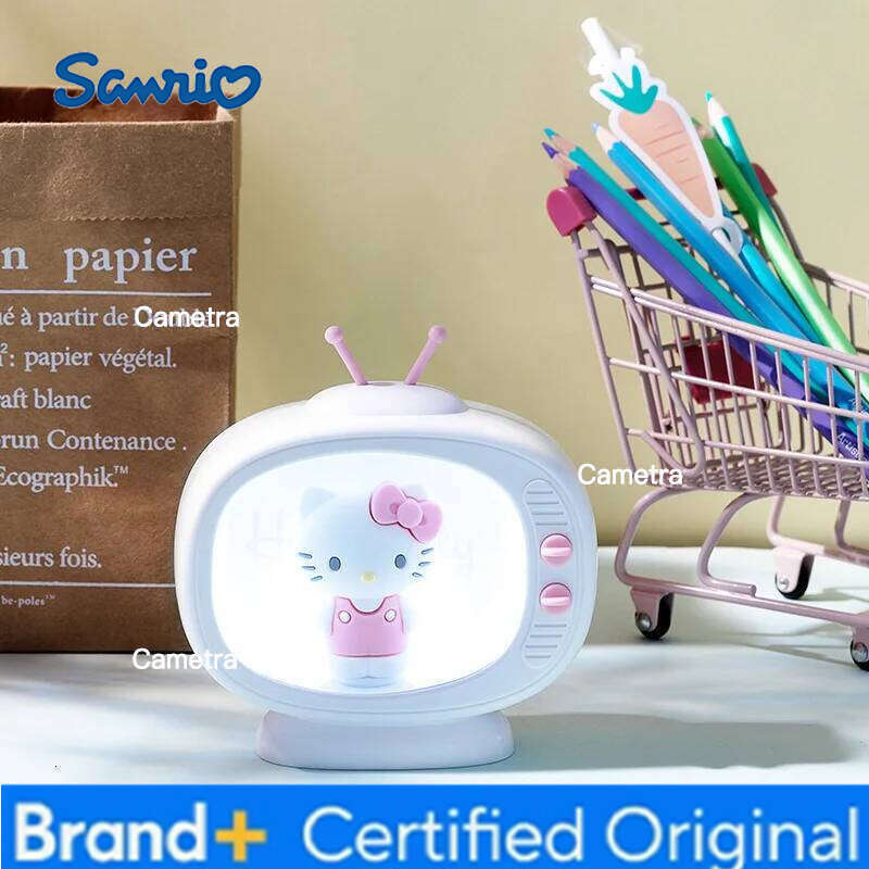 Sanrio Hellokitty Cinnamonroll Melody Night Light Tv-Shape Cute Crative Design Desk Sbedroom Bedside Lamp For Birthday Gift H260128