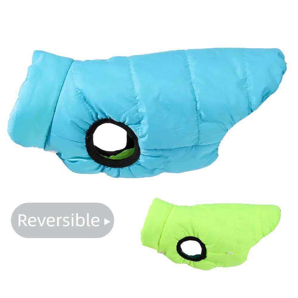Reversible Pet Jacket Autumn Winter Warm Dog Clothes Waterproof Lightweight Puppy Coat Vest For Dogs Cats Chihuahua Pug Outfits XJ260127