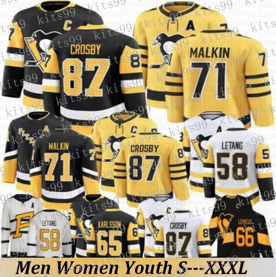 #87 Sidney Crosby pittsburgh hockey jersey penguin jersey Heritage Night Erik Karlsson Evgeni Malkin Bryan Rust Tristan Jarry Mathew Dumba Rutger McGroarty jerseys