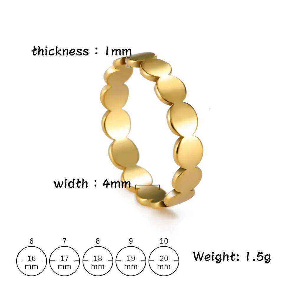 Skyrim Fashion Geometric Round Minimalist Rings for Women Girls Gold Color Stainless Steel Ring Wedding Party Jewelry Wholesale XJ260127