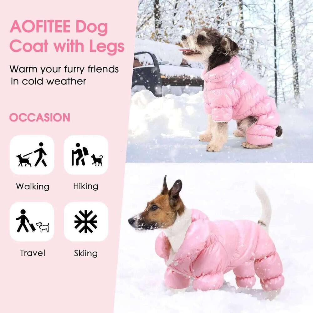 Fullbody Winter Warm Coat Snowsuit Windproof Waterproof Puppy Dog Jacket with Legs Cold Weather Coats for Small Medium Dogs XJ260127