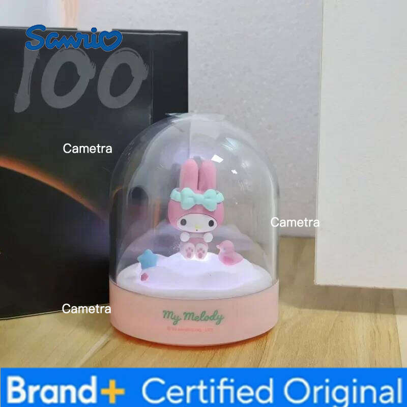 Sanrio Cute Luminous Decor Desktop Model Ornaments Kuromi Cinnamoroll Small Night Light Children's Birthday Gift Toy H260128