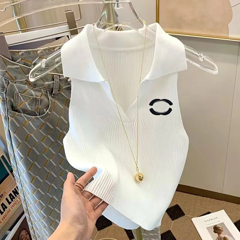 Letter-marked diamond-encrusted scented suspenders 26 spring and summer new slim knit ice silk vest female 08