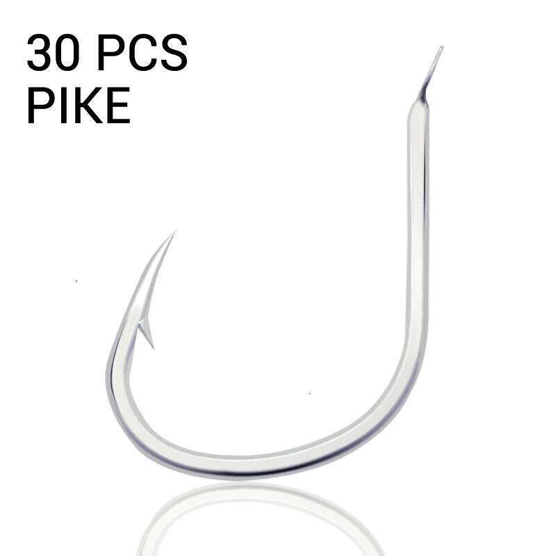 30pcs Sea Pike Fishing Hooks Saltwater High Quality 1/0 2/0 3/0 4/0 Jig Hook 2019 Fishhooks For Slow Pitch Jigging Z260128