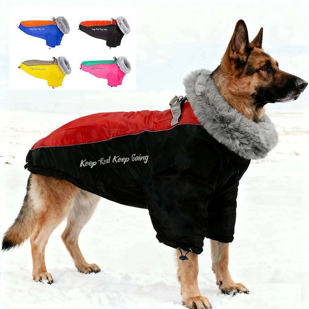 Winter Warm Dog Clothes Waterproof Large Dogs Jacket High Collar Pet Clothing Vest Reflective For German Shepherd 5XL XJ260127
