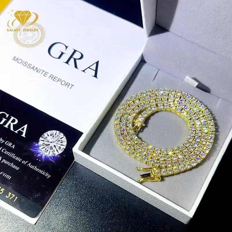 vvs1 dcolor moissanite heart pendant necklace s925 silver goldplated tennis choker unisex luxury jewelry