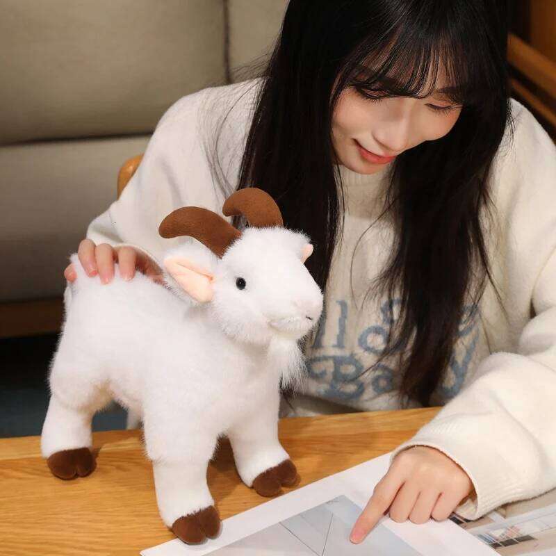 30cm Realistic Goat Plush Toy - Soft Stuffed Goat, Cuddly Farm Animal Gift for Kids, Boys, Girls Easter/Christmas Gifts Y260128