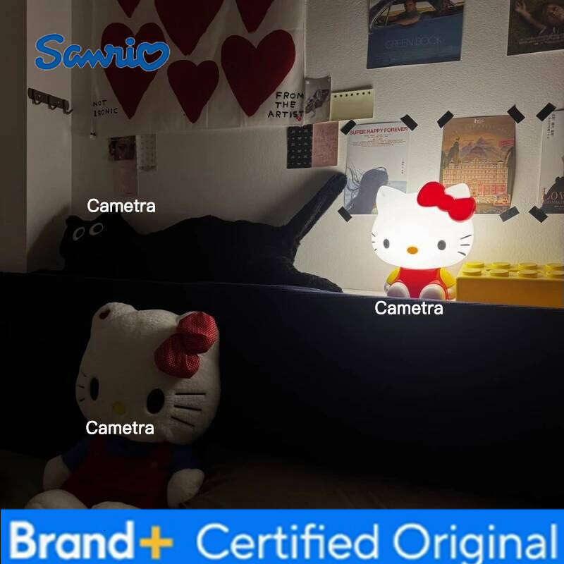 Sanrio Anime Hello Kitty 3D Led Touch Plug-In Night Light Cartoon Bedroom Sleep Eye Lamp Desktop Model Ornaments Room Decoration Gift H260128