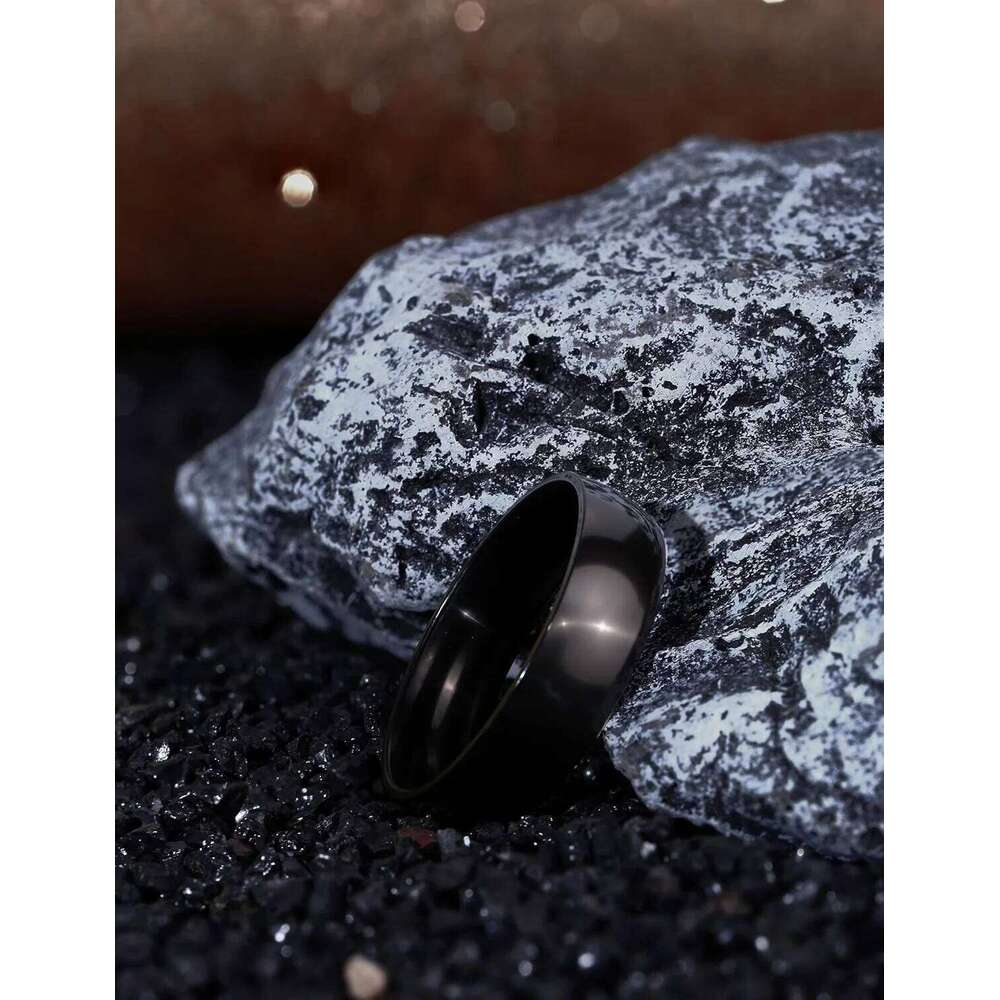 Stainless Steel for Men Women 6MM 8MM Band Rings Domed High Polished Basic Wedding Bands Comfort Fit Size 6-14 XJ260127