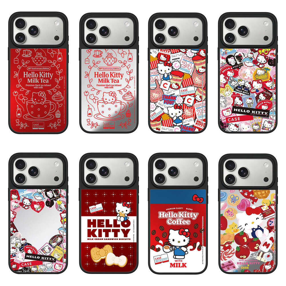 Magnetic Phone Case for Apple 17 Mirror Hello Kitty 50th Anniversary Celebration Compatible with iPhone 16 Pro Cartoon C Family S260128