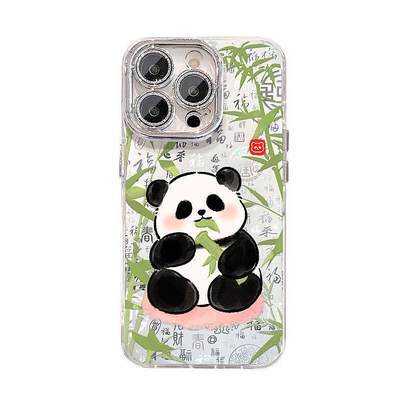 Cute Panda Compatible with Apple 16 Pfaff Phone Case 15 National Style Shockproof 14 High-end Feel 13 New Model 12 Chain 11 S260128