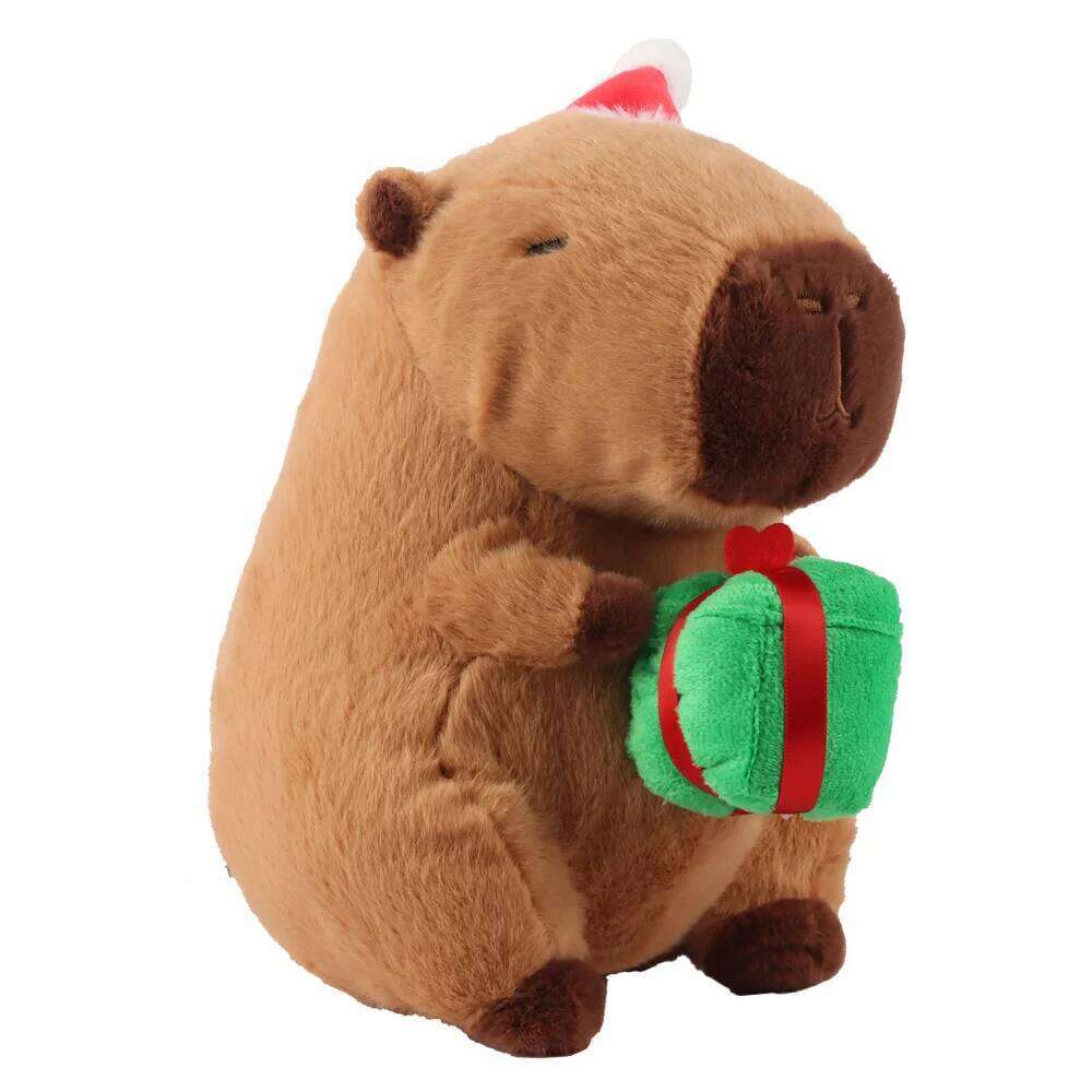 Kapibala Capybara Plush Capibala Holding Gift Cute Exquisite Animal Stuffed Toy Christmas Tree House Xmas Decor Y260128