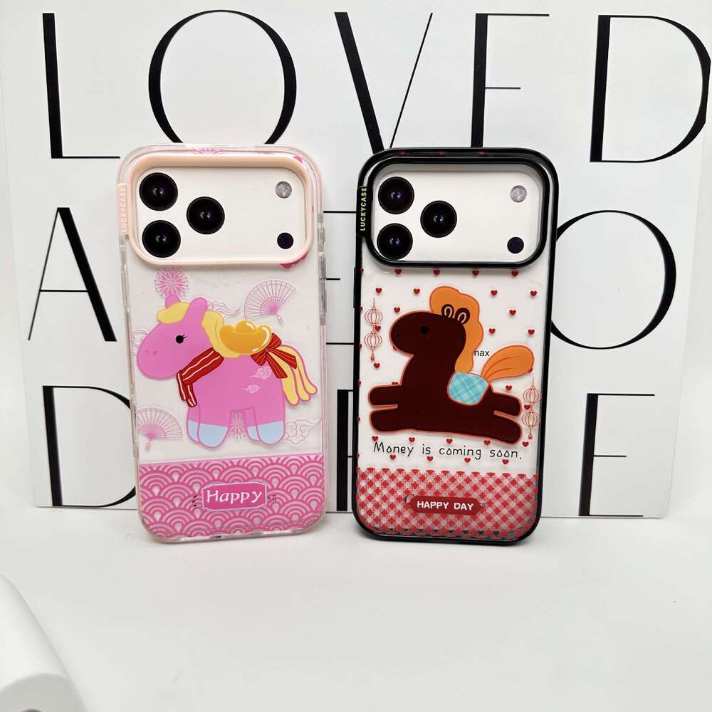 Trendy Brand Vitality Shell New Year Cartoon Pony Compatible with iPhone 17 Max Apple Phone Case Shockproof 16 Pro S260128