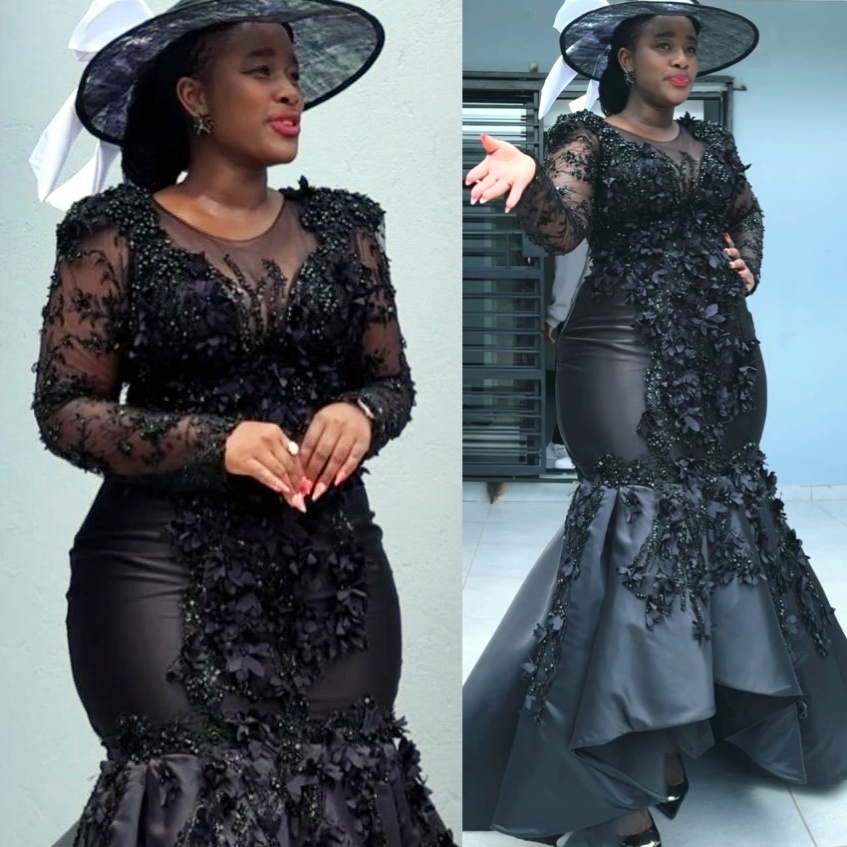 2026 Plus Size Black Mermaid Mother Of Bride Dresses Floral Lace Beaded Satin Evening Party Mama's Dress Vintage 50's Birthday Wedding Guest