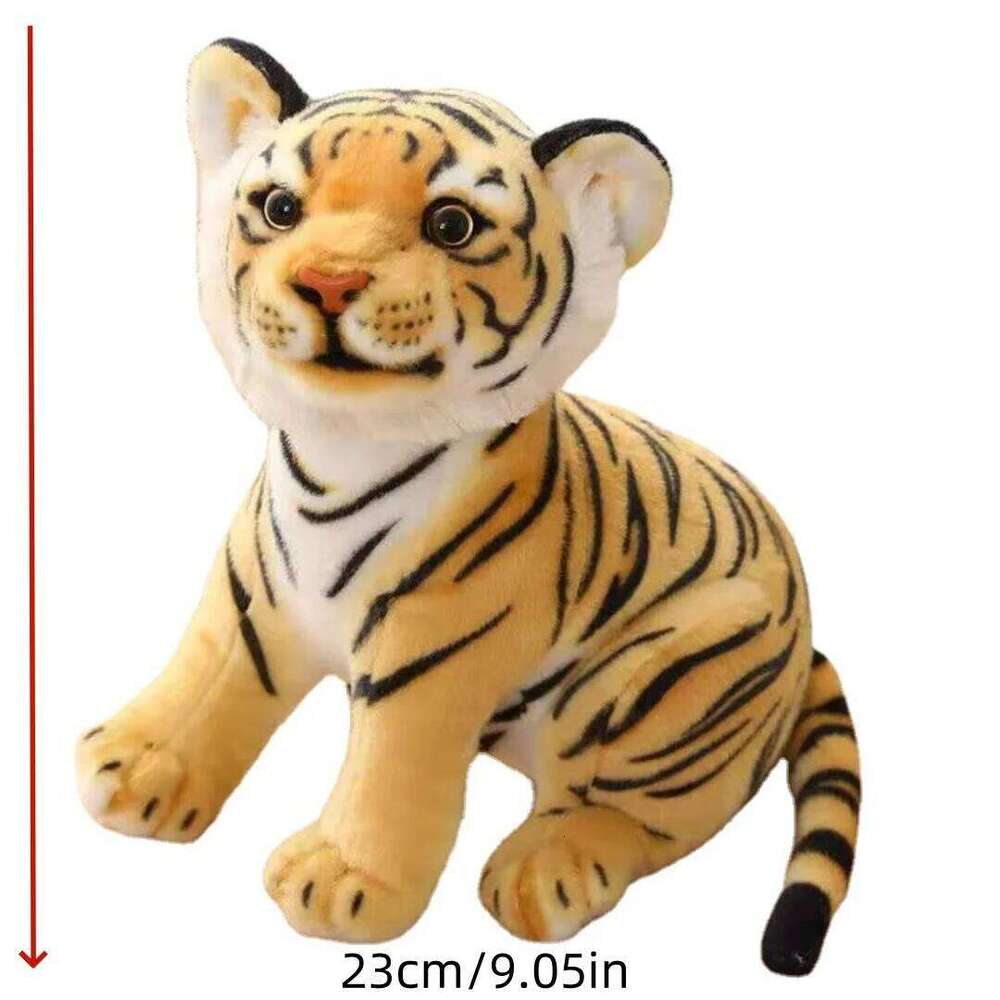 1pc 23cm/9.05in Simulated tiger doll ragdoll plush toy birthday gift Year of the Tiger mascot children's pillow Y260128