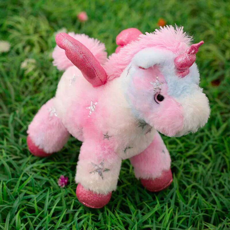 25cm Star Plush Toy Magical Glitter Stuffed Animal with Horn & Wings Soft Cute Unicorn Gift for Girls Kids Birthday Y260128
