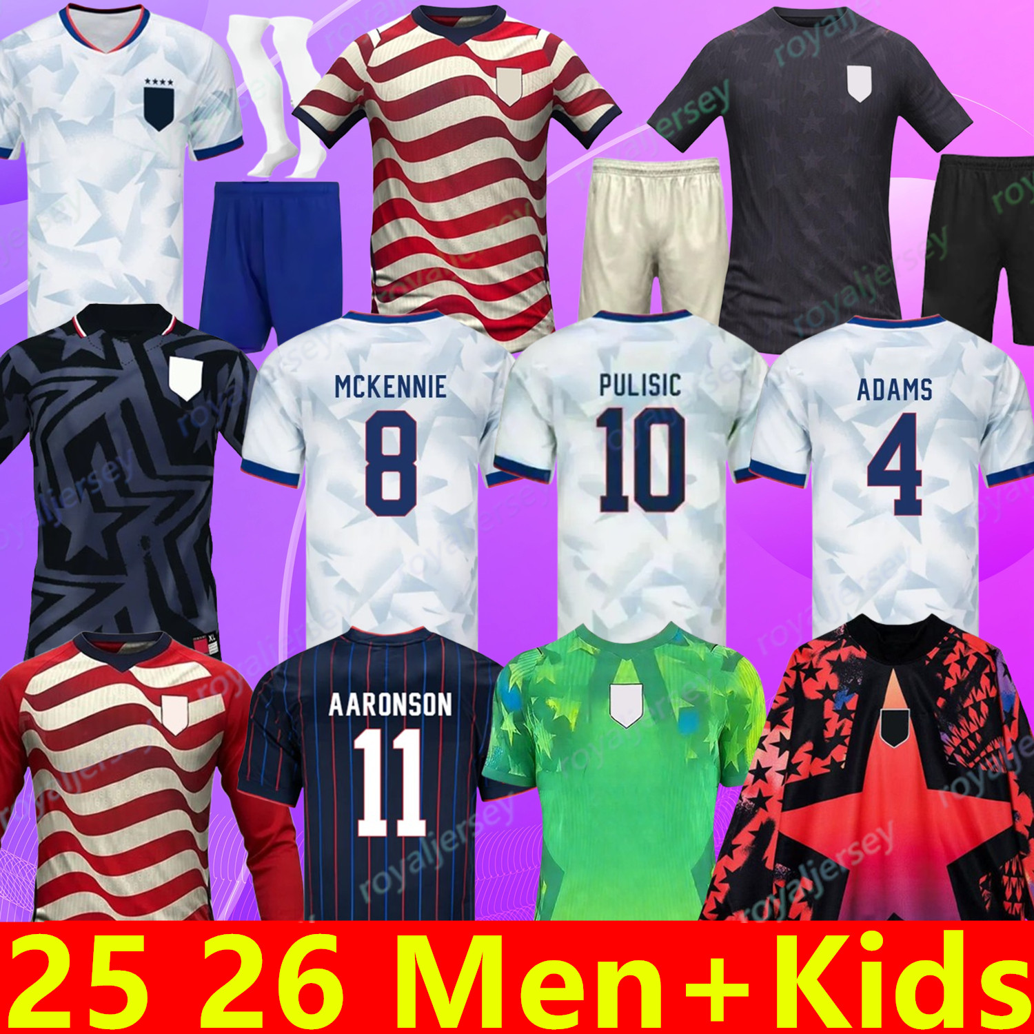 25 26 United states PULISIC world cup 2026 Soccer Jerseys McKENNIE REYNA AARONSON WEAH SWANSON USAs MORGAN RAPINOE Adams 2025 2026 Men kids kit woman Football Shirts