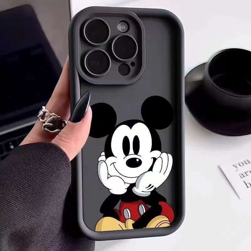 Mickey Holding Face Case for Apple 17 iPhone 16 New 15 Pro Cartoon 14 Cute 13 Full Coverage S260128