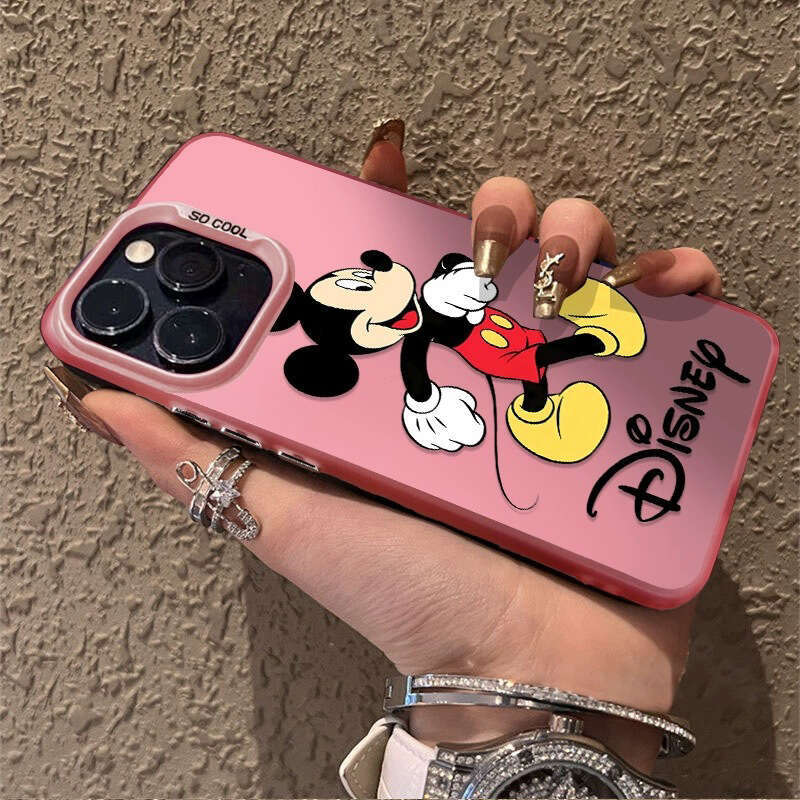 Cartoon Mickey Minnie for Apple 15 Plus Phone Case iPhone 14 Metal Buttons 13 Pro Max/X S260128