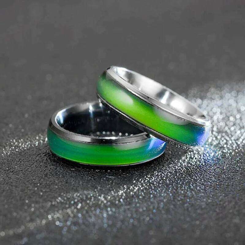 Bestseller 6mm Temperature-Sensitive Color-Changing Ring - Fashionable Stainless Steel Couple Rings XJ260127