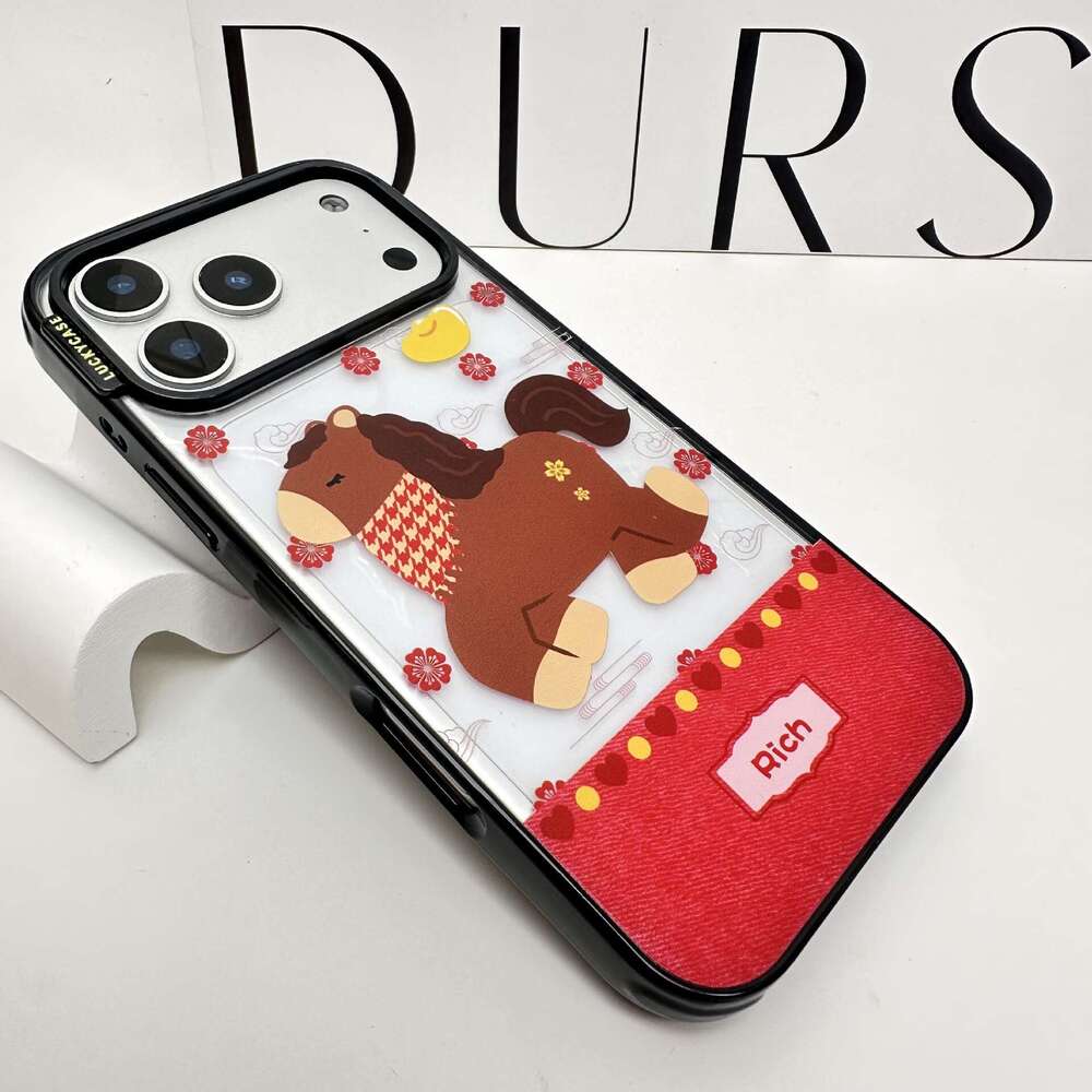 Trendy Brand Vitality Shell New Year Cartoon Pony Compatible with iPhone 17 Max Apple Phone Case Shockproof 16 Pro S260128