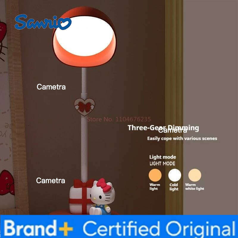 Sanrio New Desktop Reading Light Anime Cartoon Hellokitty Room Night Lamp Ornaments Girls Birthday Gifts H260128
