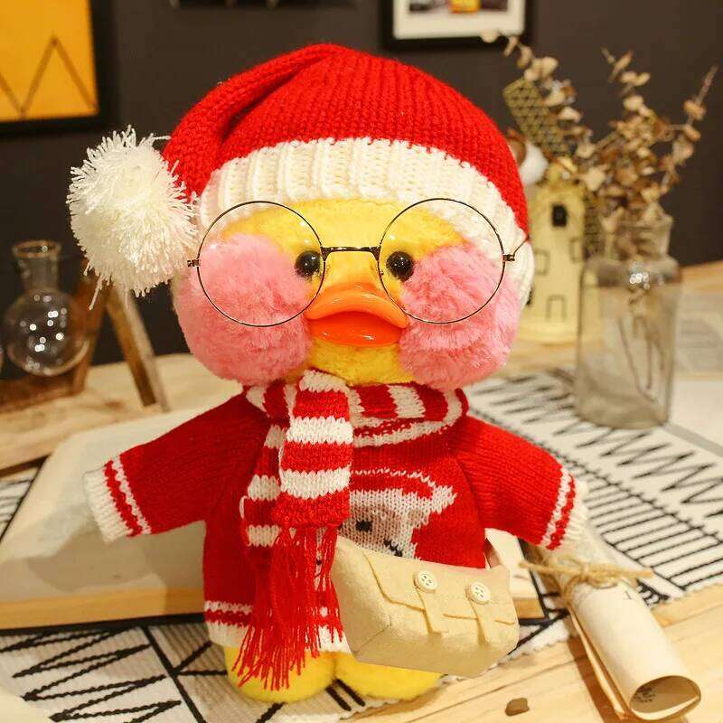 30cm Cute Cafe Toy Kawaii LaLafanfan Duck Doll Soft Stuffed Animal Plush Pillow Birthday Gifts for Kids Y260128