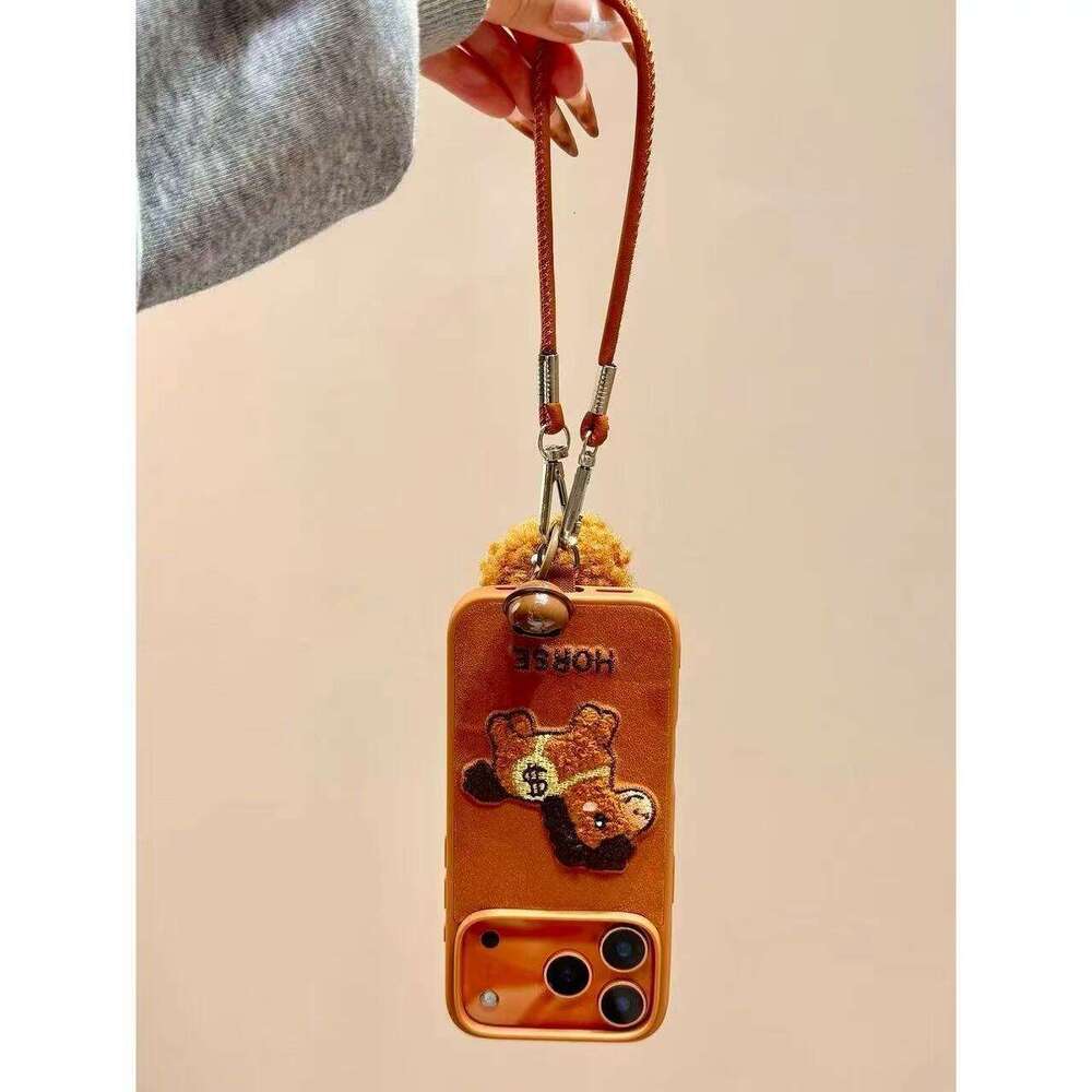 Autumn Winter Velvet Embroidered Money Pony Hair Ball Lanyard Compatible with iPhone 17 Pro Max Apple 16 Phone Case 15 S260128 224