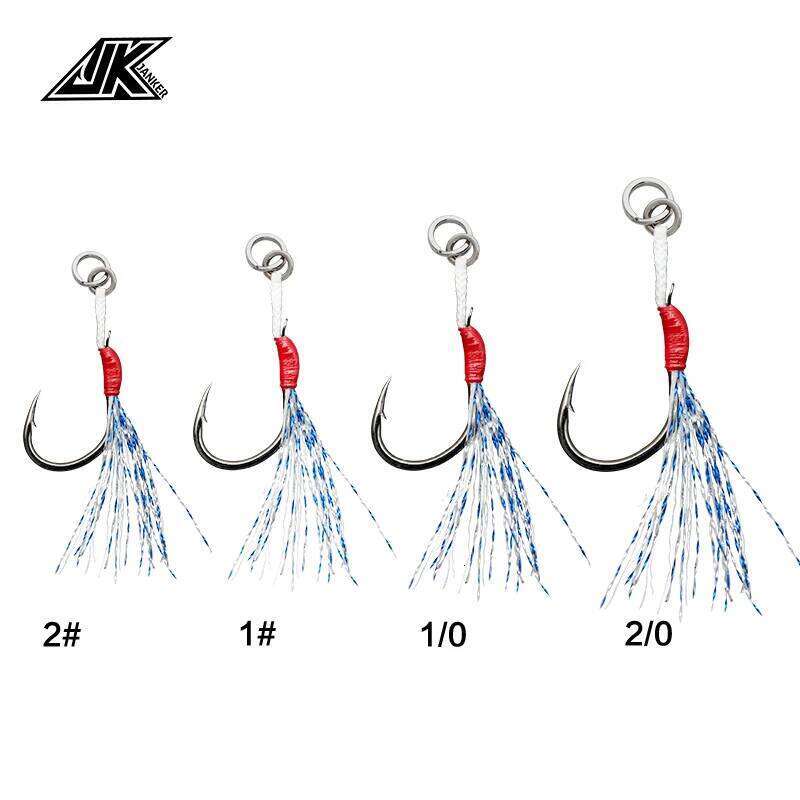 JK LAS-B Fishing Luminous Single Assist Hook Set Iseama High Carbon Steel Fish Hooks Japan Light Fishhooks Accessories Z260128