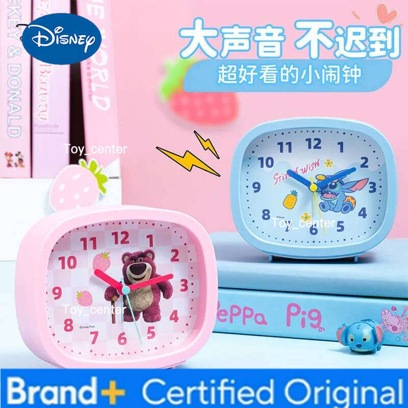 Disney Mickey Marvel Ice and Snow Strawberry Bear Buzz Lightyear Three Eyed Boy Children Cartoon Round Square Alarm Clock Gifts H260128