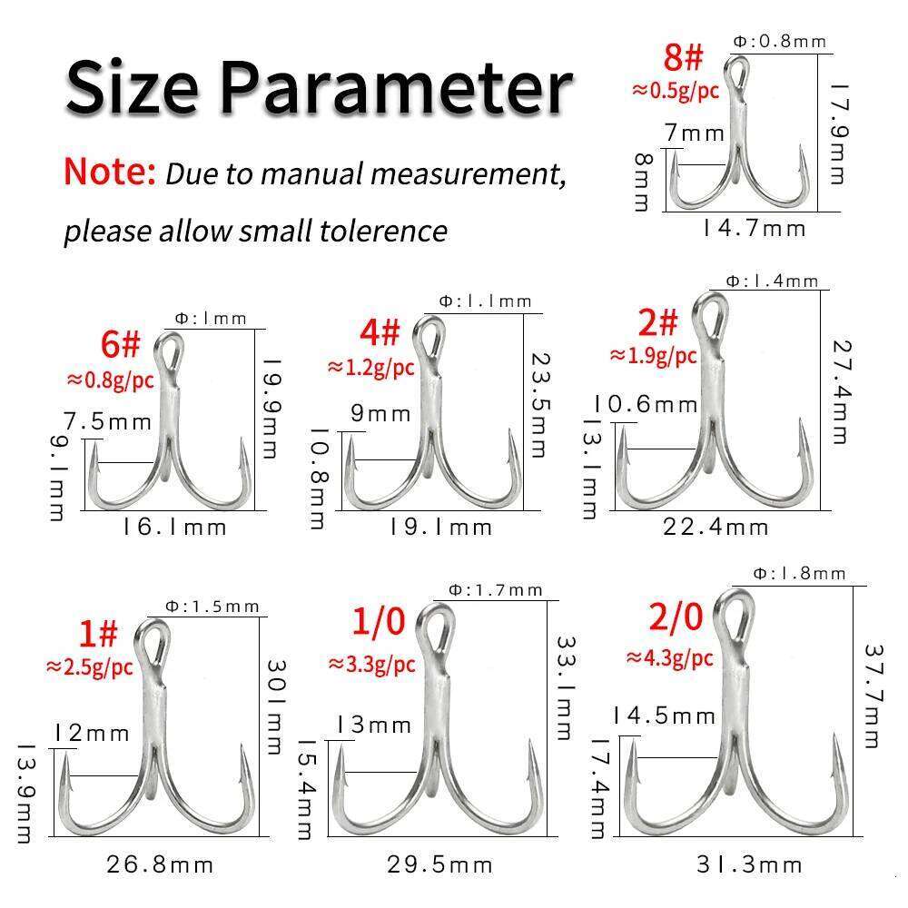 Ellllv 10pcs 3X Strong Treble Hook High Carbon Steel Matte Tin Coated Triple Fishhook Bass Saltwater Freshwater Fishing Tackle Z260128