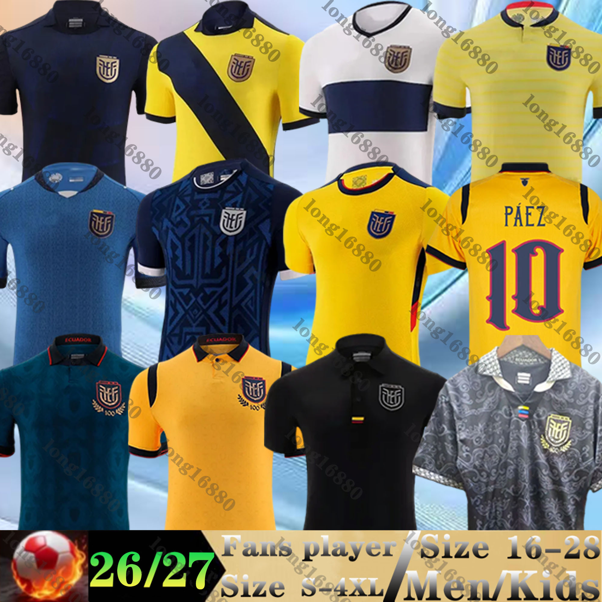 2025 2026 Ecuador Estupinan Plata Soccer Jerseys 22 23 24 25 26 VALEMNCIA Martinez Hincapie D. Palacios M. Caicedo Home Away 3rd Yellow men Fotball Shirts Copa America