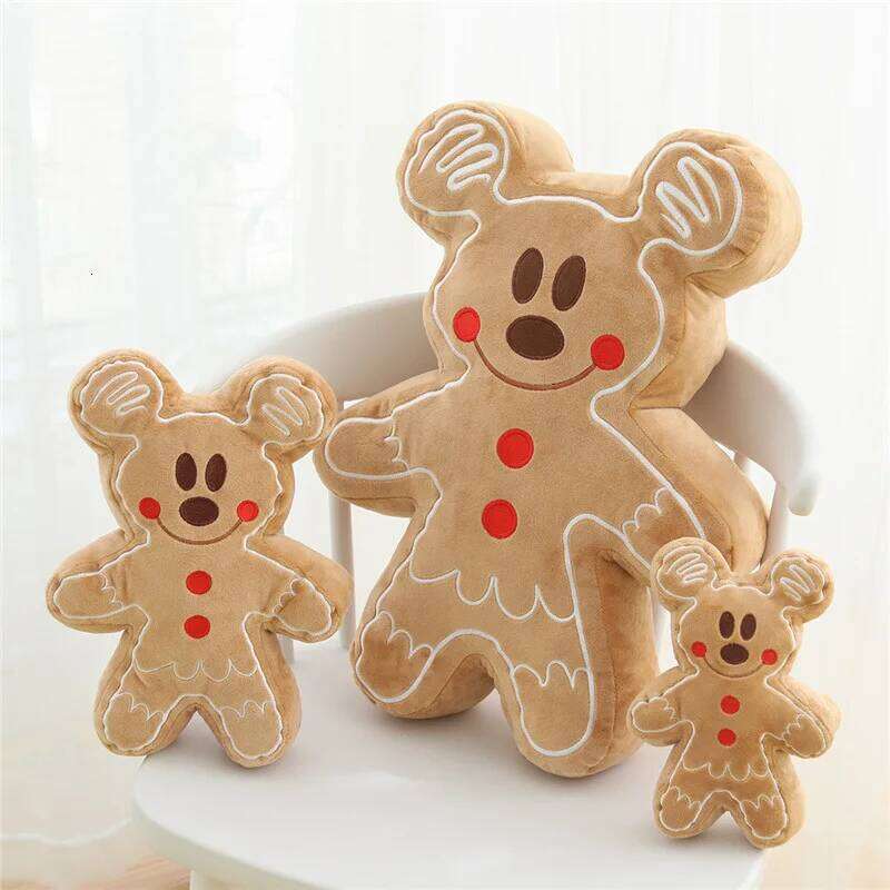 1pc 30cm/11.81in Cute soft gingerbread biscuit man, doll, pillow, cushion, car ornament, pendant Y260128