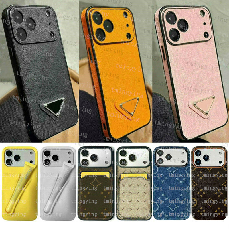 Phone Case Designer iPhone Case Luxury Denim Wallet Cases for Apple iPhone 17 Pro Max 16 15 14 13 ProMax Leather Card Holder Cover iPhone17 Silicone lip gloss Soft Case