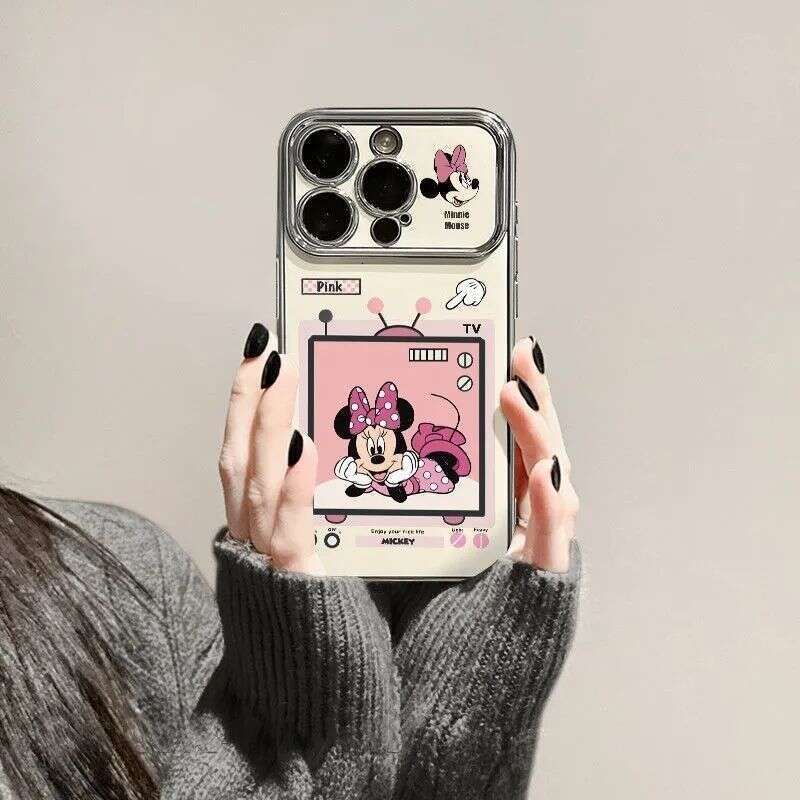 Mickey Minnie Compatible iPhone 17 Case Apple 14 New Cartoon 15 Pro Max Shockproof 6D Large Window S260128