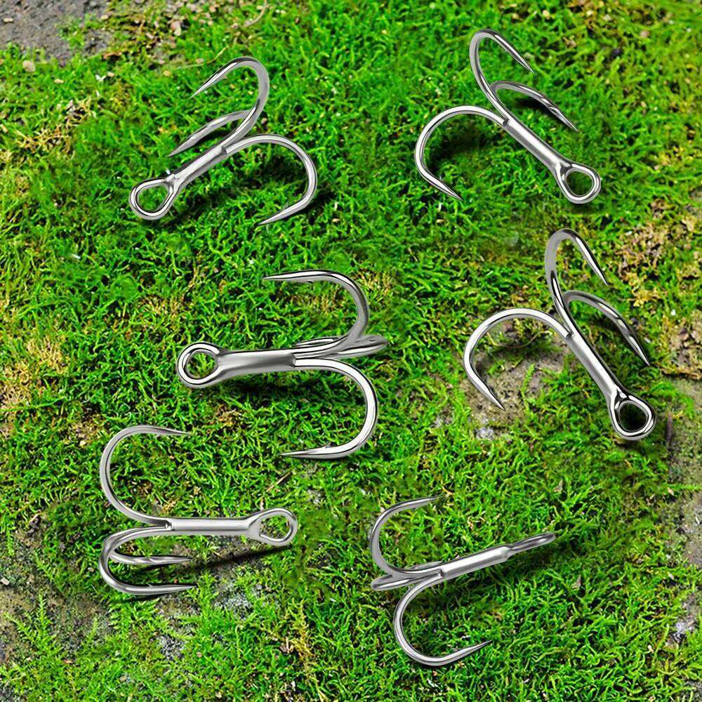 PROBEROS 20PCS Fishing 18-16-14-12-10-8-6-4-2-1-1/0-2/0-3/0-4/0-5/0# High Carbon Treble Hooks Triple Barbed Fishhooks Z260128