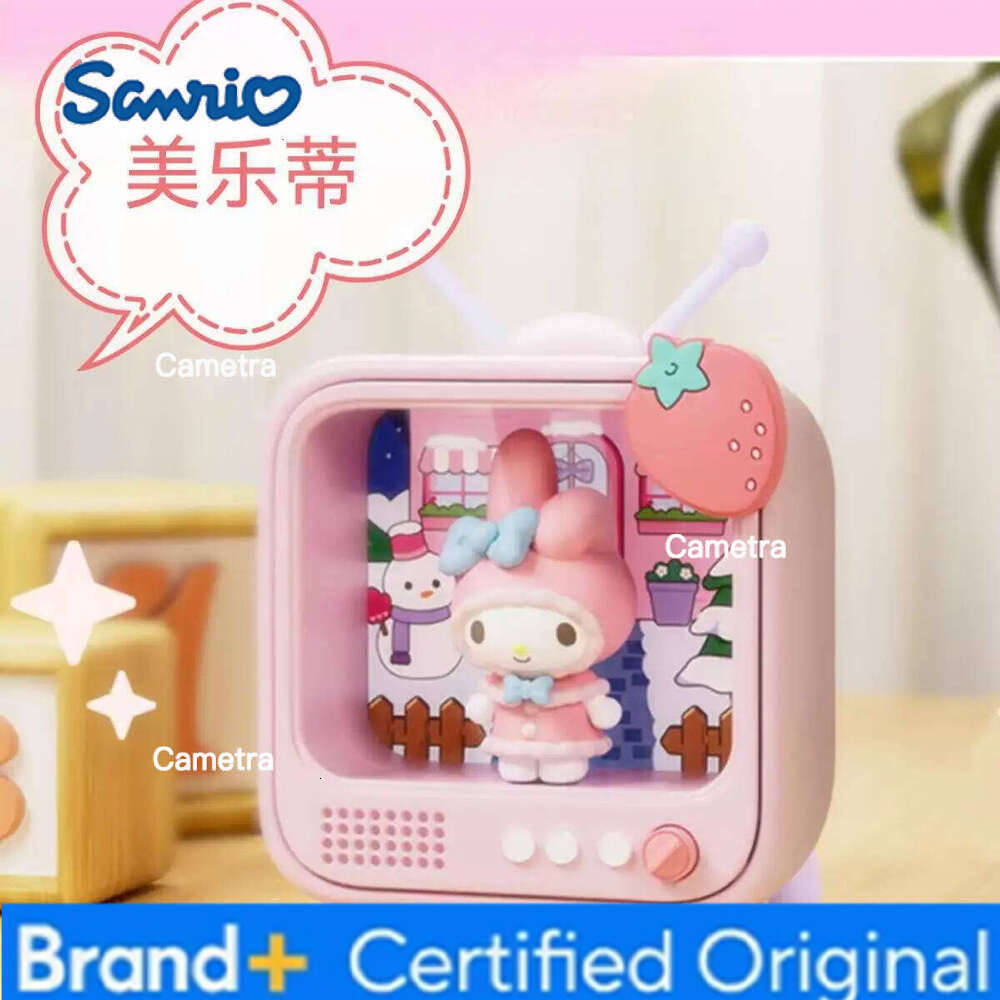 Sanrio Creative Kawaii Anime TV Channel Series Luminous Night Light Toys Kuromi Cinnamoroll Hello Kitty Desktop Ornaments H260128