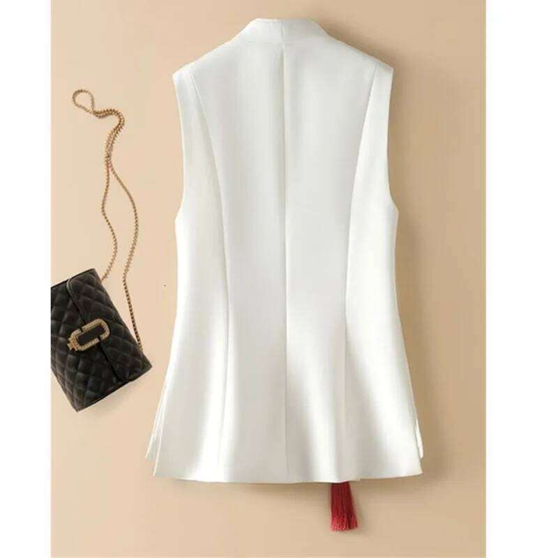 Temperament National Wind Spring White Vest Heavy Industry Phoenix Embroidery Chinese-Style Waistcoat Female