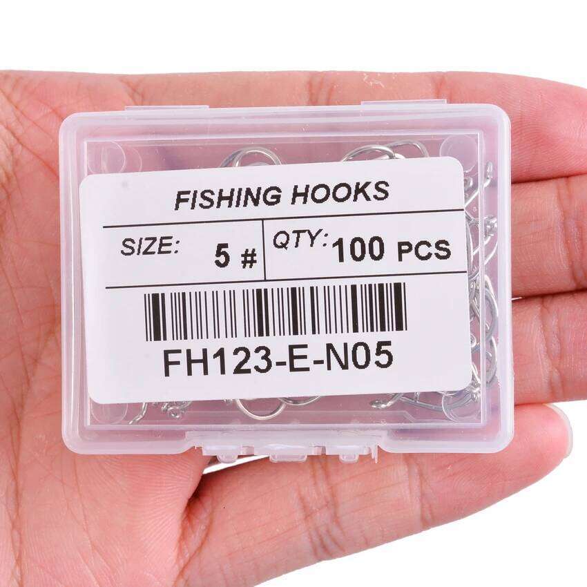 100pc / Box Stainless Steel Octopus Fishhook Sea Fishing Hooks 1#-10# Barbed Ringed Long Shank Saltwater Jigging Hook Japan Z260128