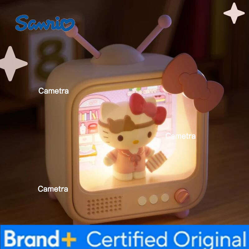 Sanrio kawaii Character TV Channel Series Luminous Night Light Toys Anime Kuromi Cinnamoroll HelloKitty Girls Desktop Ornaments H2601281
