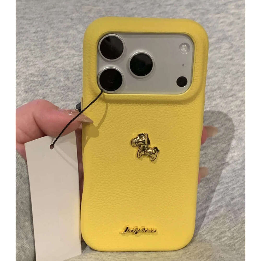 New Year 3D gold Pony Compatible with Apple 16/17 Pro Phone Case IP15 Leather Texture 14 Festive 13 Unisex 12 S260128