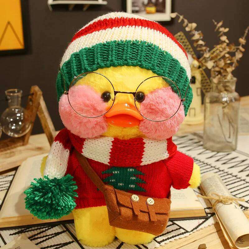 30cm Cute Cafe Toy Kawaii LaLafanfan Duck Doll Soft Stuffed Animal Plush Pillow Birthday Gifts for Kids Y260128